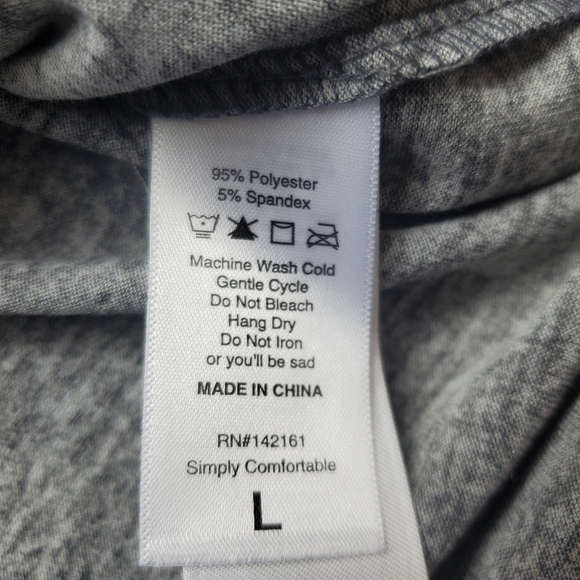 Lularoe Amber Kill‎ No Vibes Gray Hooded Sweatshirt Sz Large - Picture 2 of 6